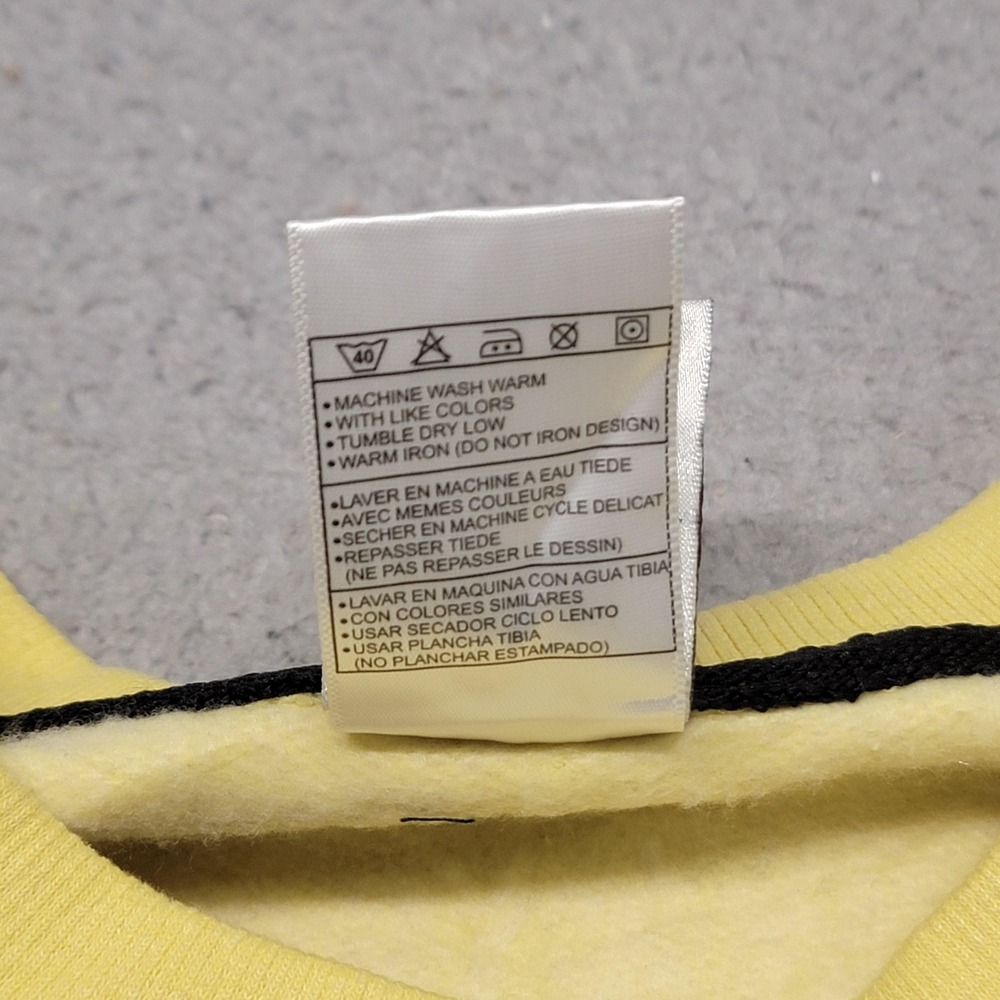 Vintage Nike Sweatshirt Mens Large Yellow Black Hand Graphic Fleece Crewneck 90s - Picture 5 of 11